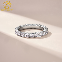 Bague pour femme en argent sterling 925 de haute qualité, prix d'usine, 2 mm 3 mm DVVS1 GRA, moissanite ronde, alliance éternelle pour anniversaire