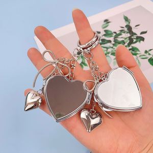 High Quality Double Sides <b>Mirror</b> Keychain Stainless Steel Pocket Heart Oval Metal Pocket Keyring Makeup <b>Mirror</b> - Product Image 6