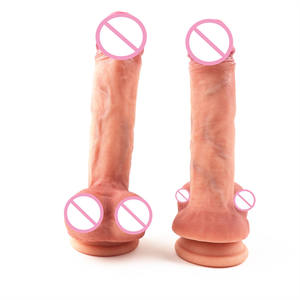 Silikon dildo mit einer Dichte und lackiertem Kopf Komfortable realistische Textur Aussehen Vene und <span class=keywords><strong>Brown</strong></span> Balls Sax Spielzeug für Mädchen - Product Image 3