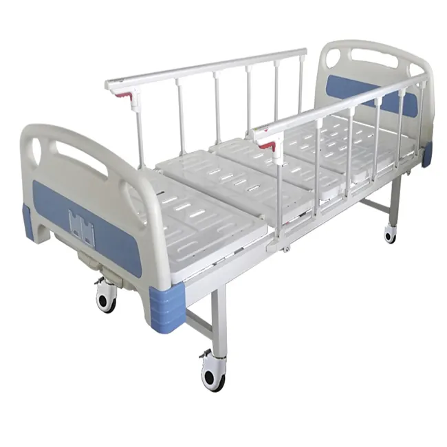 2 manivelas manual cama de hospital ajustar dos funciones manual desactivar Acero de cama de hospital muebles para personas mayores