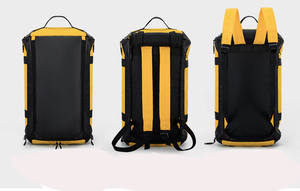 Grand sac polochon en polyester jaune unisexe à fermeture éclair avec bandoulière pour les activités de plein air et les voyages - Product Image 3