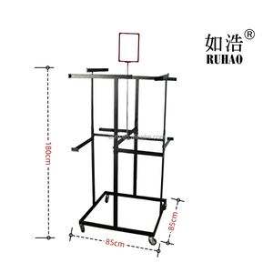 RH-GR-FF6 850*850 * 도매 현대 이동식 교수형 의류 랙 하이 퀄리티 롤링 의류 디스플레이 랙 - Product Image 5