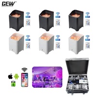 6 projecteurs LED à batterie 6x18W RGBWAUV 6-en-1 avec contrôle Wifi DMX et application, livrés avec flight case
