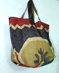 Women's Jute <b>Beach</b> Totes Summer Handmade Jute Leather Strap Vintage Style Clutch Shoulder <b>Bag</b> for Great Price - Product Image 3