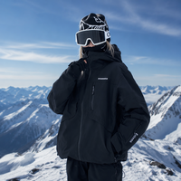 Veste de ski RAWRWAR à capuche 10K/10K - Imperméable, respirante, isolée, avec fermeture éclair sur le devant, aérations sous les bras, pour la neige