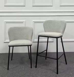 Ghế dài bọc vải kiểu Pháp giá rẻ, bán buôn, nội thất, chất liệu nhung sang trọng và ghế ăn sơn kim loại đen - Product Image 5