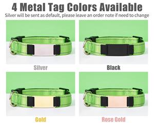 Juego de correa personalizada para perro verde reflectante, collar de gato de cincha personalizado ajustable con campana gratis, etiqueta de Metal grabada, mascota única - Product Image 6