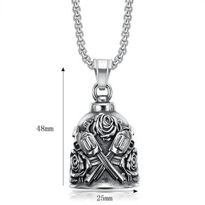 Cloche en acier inoxydable Rose-Gun Punk Gremlin pour moto Guardian Biker Gremlin <span class=keywords><strong>Bell</strong></span> Ride Exorcist <span class=keywords><strong>Bell</strong></span> pour hommes femmes - Product Image 6