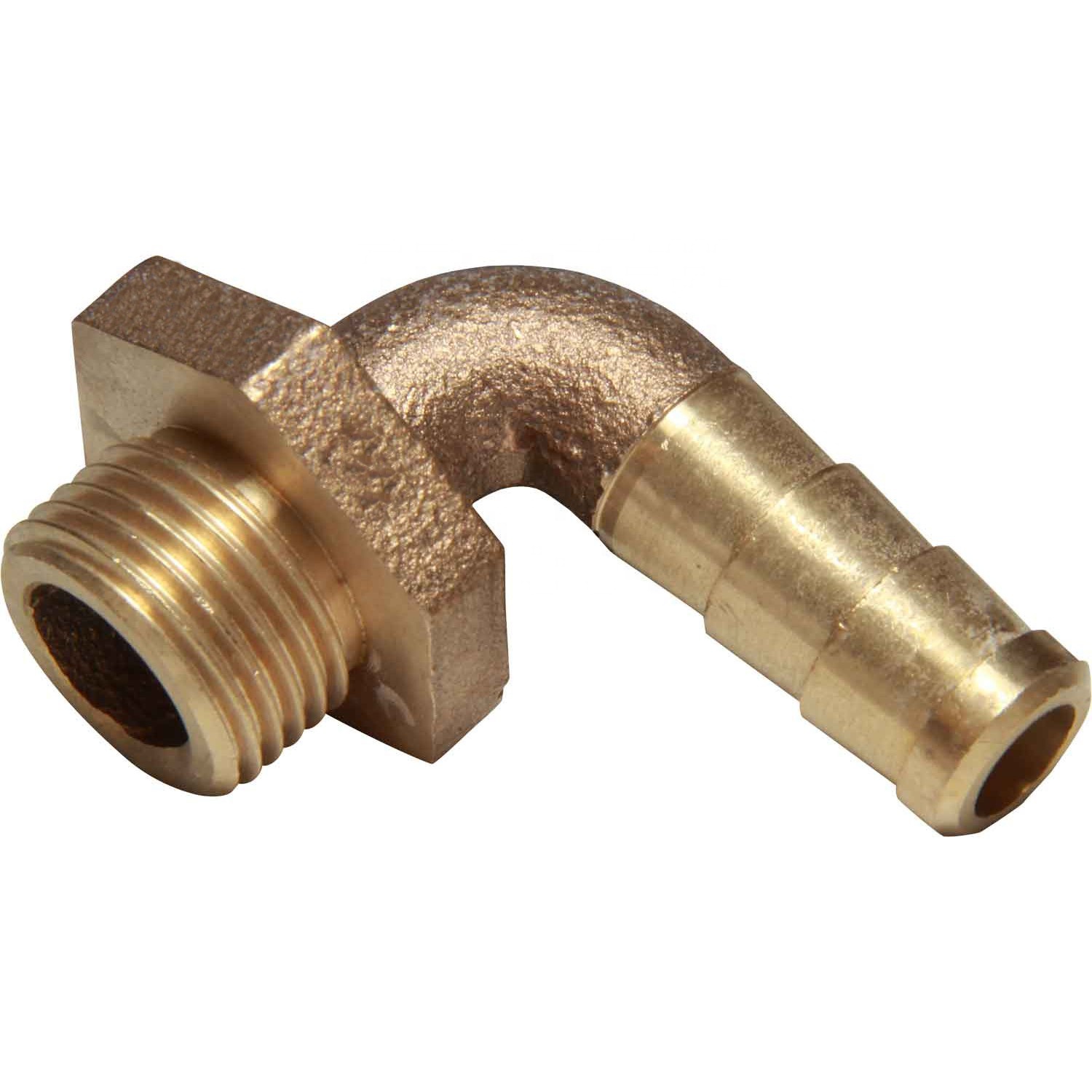 Brass Hose Fitting 90 Degree Elbow 3/8" to 1/2" NPT Male Pipe Elbow for Water/Fuel/Air