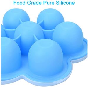 7-Hole Round <b>Silicone</b> Egg Bites and Air Fryer Mold with Lid Summer Ice Cube and Ice Cream <b>Tools</b> - Product Image 5