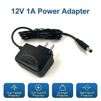 Adaptateur secteur 12V 1A de qualité industrielle, prise US, DC 5.5*2.1mm, alimentation murale 12W 12V pour bande LED et affichage