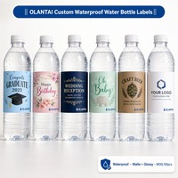 Étiquettes personnalisées imperméables pour bouteilles d'eau, autocollants adhésifs pour anniversaire, mariage, fête de remise de diplôme, 8,5 x 2 pouces, BOPP
