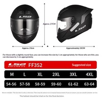 Casque de moto intégral LS2 pour homme/femme, utilisation estivale et toutes saisons, anti-buée, grande aile arrière, certifié 3C FF352