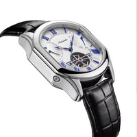 Montre automatique classique pour homme, mouvement squelette, bracelet en cuir tendance, montres mécaniques, pièces de montre-bracelet