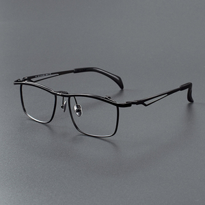 11488 Marco de titanio puro cara grande gafas de lectura de negocios para hombres patrón sólido Flip Cover Anti-Blue marcos de anteojos - Product Image 5