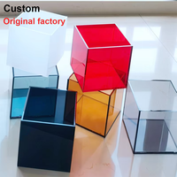 Boîte acrylique couleur design personnalisé boîte de présentation avec couvercle coulissant boîte de rangement en acrylique translucide pour étagère d'ornement boîte de rangement en acrylique