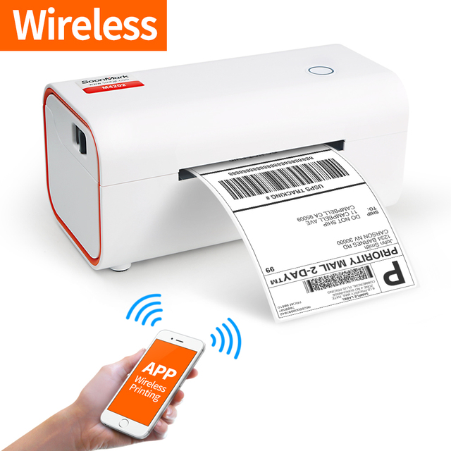 4-Inch Thermal Desktop Waybill Label Printer Fast Shipping with for Blue Tooth USB Interface 110mm Wireless Label Printers