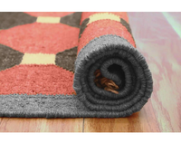 Geometric Modern Wool Jute Runner Rug Tassels Handwoven Farmhouse Carpet Washable Non-Slip Accent Bedroom Hallway Entryway