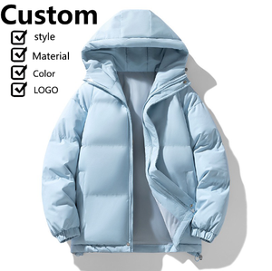 Chaqueta de Plumón con Capucha para Hombre, Estilo Casual, Gruesa, Multifuncional, de Color Sólido, con Cierre - Product Image 1