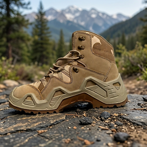 Botas de senderismo TSB07 de gamuza color camuflaje desierto, impermeables, para exteriores, para todas las estaciones, de caña alta, con mini bolsillo. - Product Image 3