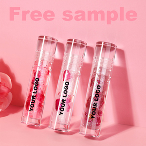 Criar Logotipo SPF Fruit Flavor Lip Oil Melhor Fique Colorido Grande Escova Transfer Proof Lip Gloss com Rose Petals - Product Image 1