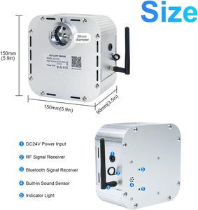 Kit de plafonnier étoilé à fibres optiques RGBW à haute luminosité 32W avec mode sonore et effet scintillant - Product Image 4