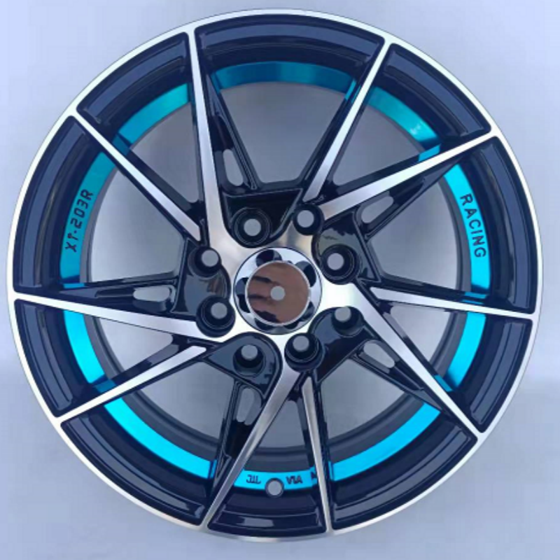 Face de machine noire + bleu sous coupe