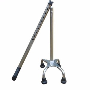 Stainless Steel Four Legged <b>Walking</b> <b>Stick</b> Adjustable Height Support For Elderly Mobility Aid Silver Color - Product Image 4