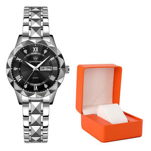 นาฬิกาควอตซ์มัลติฟังก์ชั่นสุดหรูของผู้หญิงใหม่2025มีดีไซน์กันน้ำส่องสว่างเพชร - Product Image 4