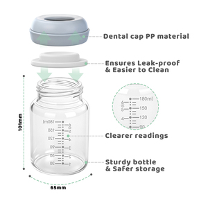 Biberón de Vidrio al por Mayor, Biberón de Boca Ancha de Borosilicato de Alta Calidad para Almacenamiento de Leche Materna, Biberón para Alimentación Infantil, Libre de BPA - Product Image 6