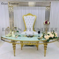 Serpentiner-Tisch Gold Glas Edelstahl mit Kristall Neuester Stil Luxus für Hochzeiten Esstisch Esszimmermöbel