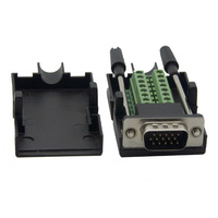Adaptateur VGA15 mâle/femelle vers bornier avec boîtier