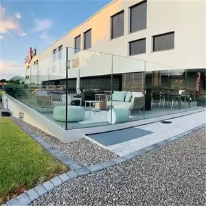 Modernes rahmenloses Balustraden glas geländer Verbundglas Zaundeck 316 Duplex 2205 Edelstahl glas Pool zapfen