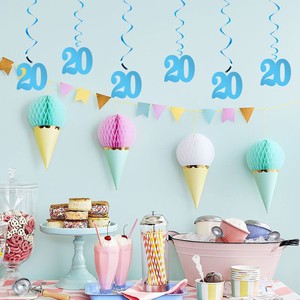 Set <span class=keywords><strong>de</strong></span> Espirales Colgantes Azules Número 1, Decoraciones <span class=keywords><strong>de</strong></span> Techo para el Primer Cumpleaños <span class=keywords><strong>de</strong></span> un Niño, Artículos para Fiestas <span class=keywords><strong>de</strong></span> Primer Cumpleaños - Product Image 2