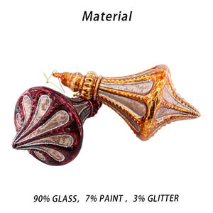 Handgemachte Luxus rot und braun Glas Kalebasse Eiszapfen Anhänger benutzer definierte Weihnachts baum Dekoration Ornament - Product Image 4