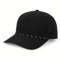 Casquette de golf OEM imperméable à 5 panneaux avec trous découpés au laser et logo personnalisé