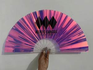 Abanico de Mano de Plástico Grande de 33 cm, Modelo Ángel, Decoración para Fiestas y Festivales, Recuerdo Publicitario, Guansen Bamboo Rave - Product Image 3