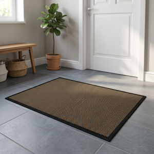 Tapete Rectangular de Fibra de Coco para Puerta, Color Sólido, Base Antideslizante de Goma, Tejido Plano, Estilo Moderno, Grosor Delgado, para Uso Doméstico - Product Image 1