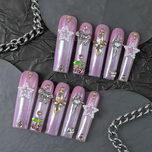 Uñas Postizas Acrílicas Hechas a Mano de Alta Calidad, de Lujo Falso, de Marca Privada al por Mayor - Product Image 2