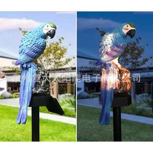 Lampes solaires de jardin en forme de perroquet, LED, en résine, à piquer, étanches, pour la décoration extérieure de pelouse - Product Image 4