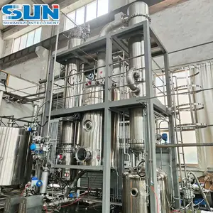 Peralatan distilasi Film jatuh vakum etanol Tipis Multi efek tunggal Evaporator digunakan dalam susu/Kimia/Tiongkok tradisional