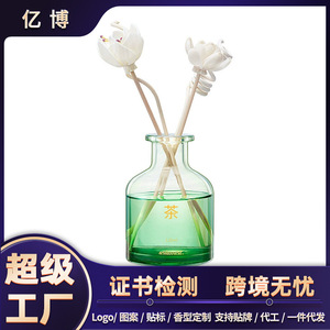 Asiamist <b>Reed</b> <b>Diffuser</b> Set 120ml Tea Scent Flower Shape Glass Bottle Long Lasting Fragrance For Home Indoor Use - Product Image 4