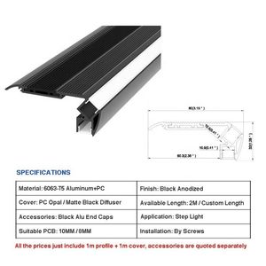 Lampe d'escalier à LED 80mm * 32mm Profilé en aluminium pour escalier de <span class=keywords><strong>cinéma</strong></span> et de théâtre pour éclairage de profil à LED - Product Image 4