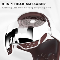 Masseur Électrique Complet du Cuir Chevelu 360 C avec Technologie Infrarouge, 4 Vitesses, Chaleur, Pétrissage et Pression pour Massage des Yeux et du Cuir Chevelu