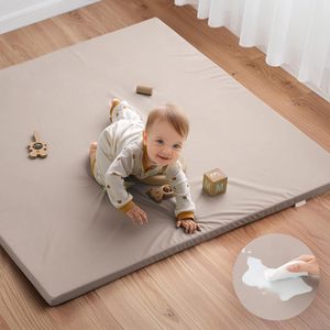 Tapis d'éveil personnalisé en cuir PU imperméable, lavable et doux pour bébés de 0 à 24 mois, usage domestique - Product Image 1