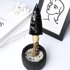 كريتال طبيعي أسود سبج نحت يدوي يدوي بالجملة شفاء كريستال حرفة ديكور منزلي - Product Image 5