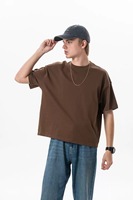 T-shirt uni Y-X en gros pour hommes, coupe oversize, impression personnalisée, 340 GSM, 100 % coton, t-shirt vierge épais pour hommes