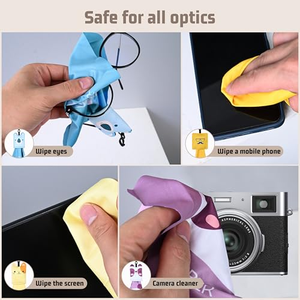 Chiffonnette de nettoyage de lunettes personnalisée avec logo imprimé, porte-clés, chiffonnette portable en microfibre pour nettoyage de lentilles de lunettes avec pochette - Product Image 3