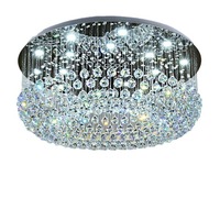 Lustre moderne en cristal avec télécommande, lampe suspendue personnalisable pour villa, hall, banquet, hôtel, éclairage de hall
