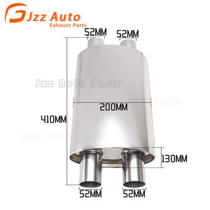 Tanning esausto sistema 2 "Dual in Out Middle marmitta in acciaio inox doppio tubi risonatore di scarico universale - Product Image 3